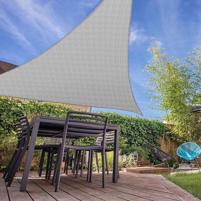 E&K Sunrise 7' x 7' x 7' Sun Shade Sail Triangle Canopy Shade Cover UV Block - Image 7