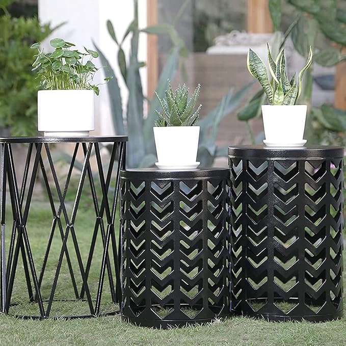 HFHOME Multifunctional Nesting Round Metal Coffee End Tables - Image 4