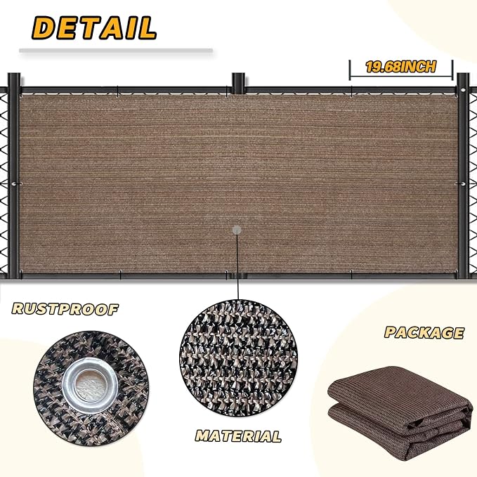LOVE STORY Balcony Privacy Screen, 2.5'x5' Deck Shield Screen Fence Cover - Image 6