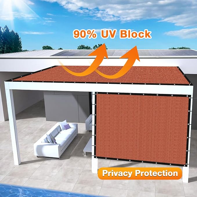 Artpuch 90% Sun Shade Cloth, 7 x 9 FT Pergola Shade Cover Canopy - Image 3