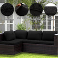 Cushion Covers Stretch Outdoor Patio Slipcover Set, Black Navy Red
