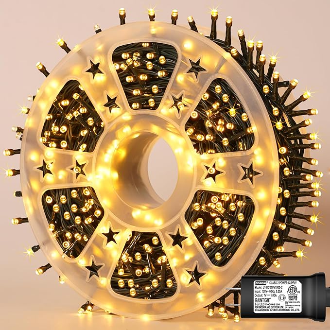 String Lights, 500 LED, 165 ft, Warm White, Outdoor Waterproof