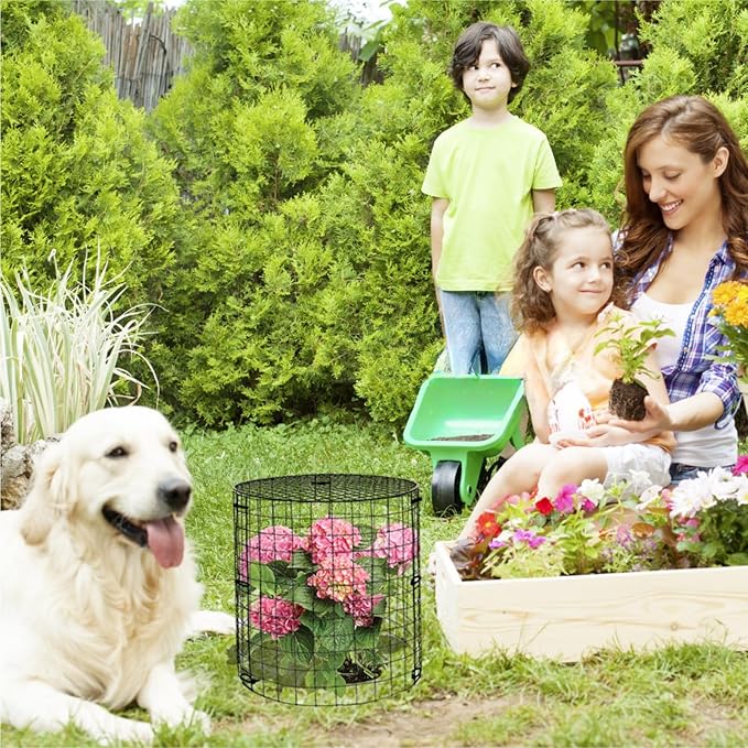 Plant Cages Supports 5 Sets Black Vinyl Coated Wire Garden Protectors