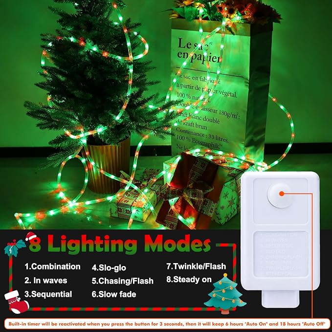 150ft LED Rope Lights Outdoor, 1080 LED Connectable and Flexible Tube Lights - Image 3