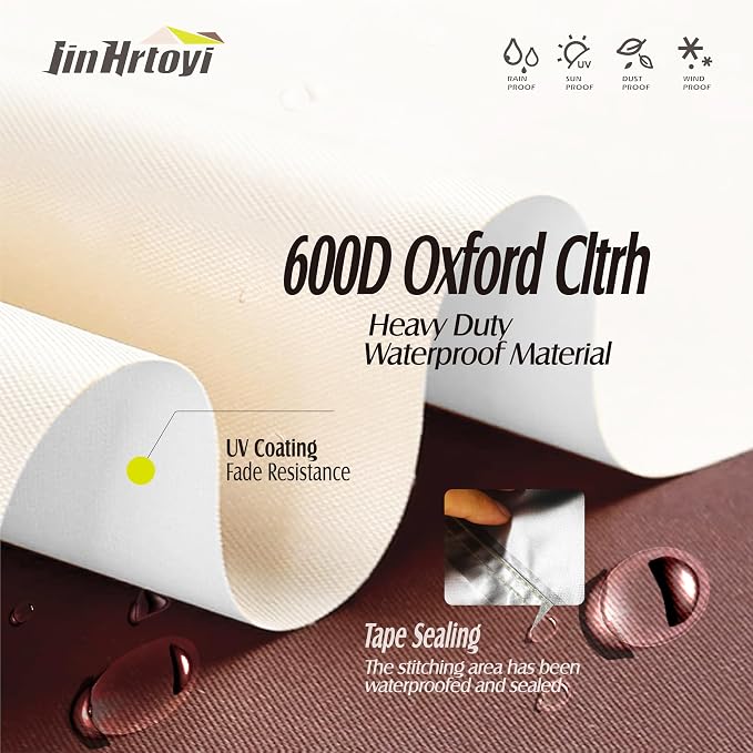 JinHrtoyi Patio Square Table Cover, 40Wx40Dx23H Inches 100% Waterproof Heavy - Image 5