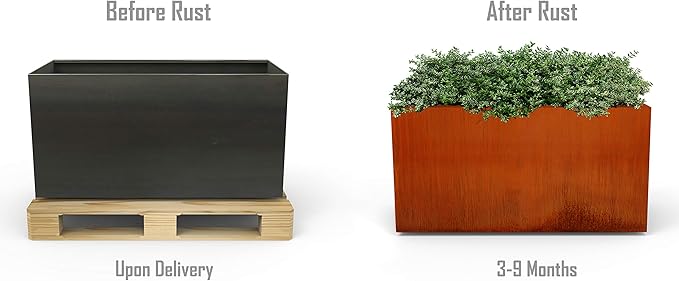 PLANTERCRAFT Extra Large Planters Outdoor Corten Steel Planter – 60x18x42 Inch - Image 7