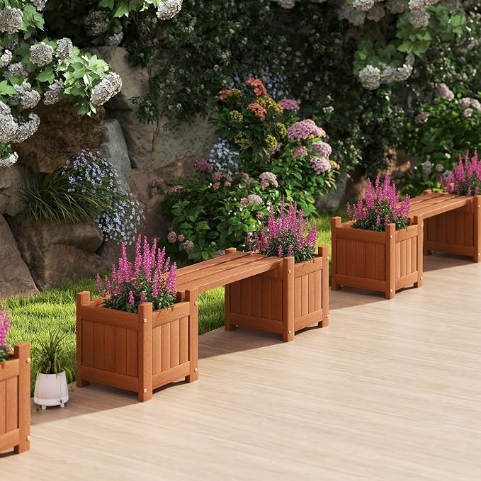 Giantex 2-in-1 Outdoor Bench - Image 6