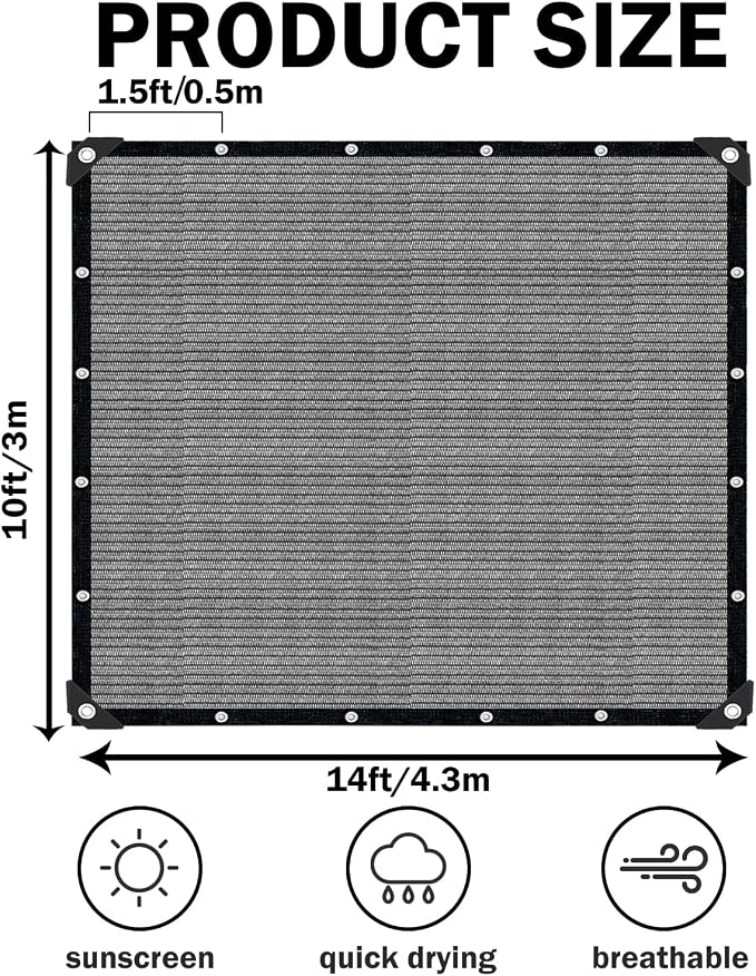 Grey Sun Shade Cloth, Pergola Shade Cover - Image 2