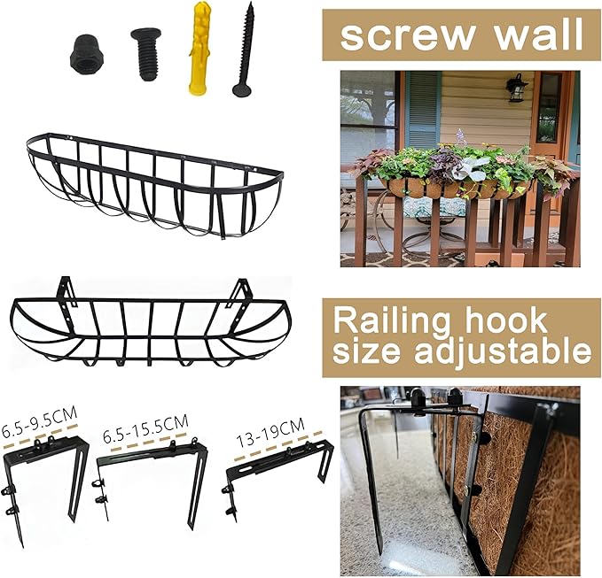 4pack 16-inch Window Sill Window Railing Planters - Image 5