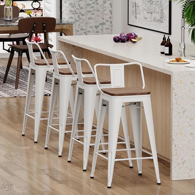 Yongchuang 24 inch Metal Bar Stools Set of 4 Counter Height Barstools Farmhouse - Image 7