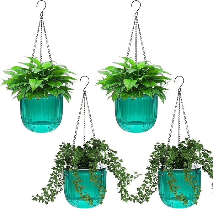 Meanplan 4 Pcs Self Watering Hanging Planter Indoor 6.5 Inch Hanging Baskets by Meanplan