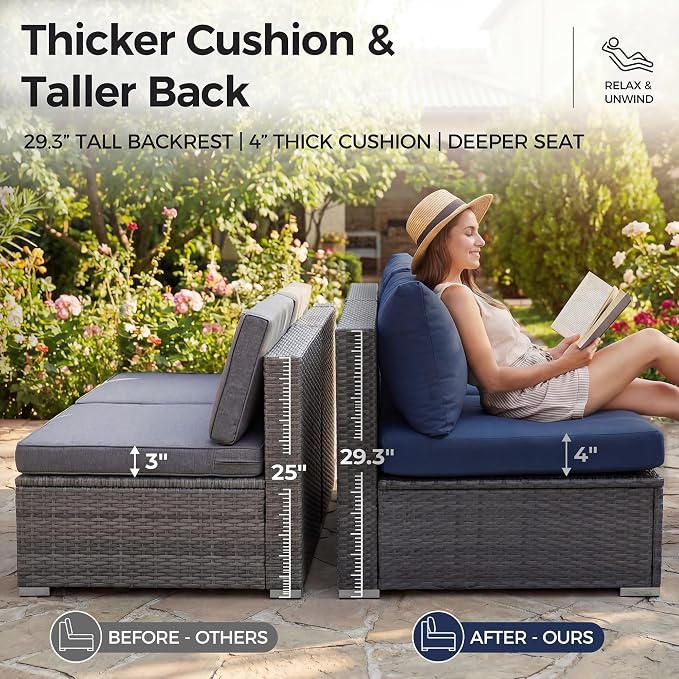 NICESOUL 13 Piece Outdoor Patio Furniture Set - Image 6