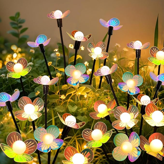 Solar Garden Lights, 6 Pack 36 LED Solar Swaying Flower Light, Waterproof - Image 7