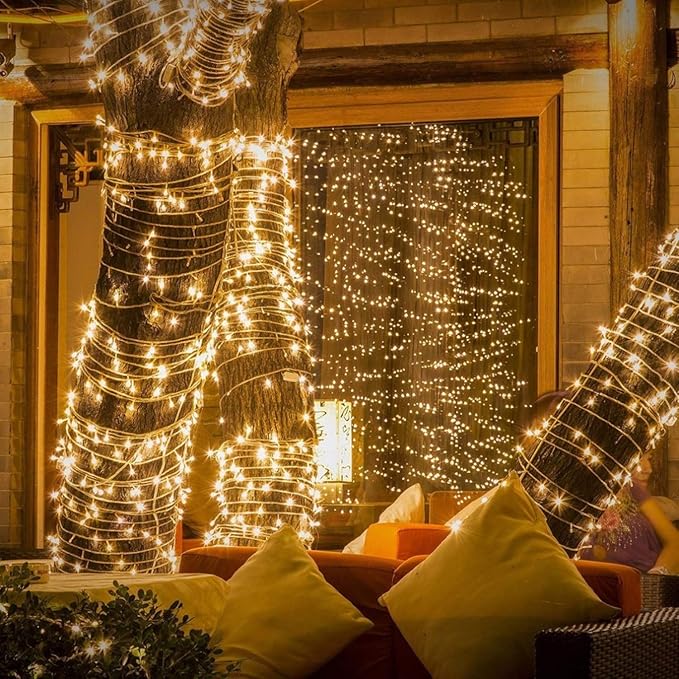 String Lights, 800 Warm White LED Christmas Lights with Remote and Timer
