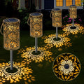 4 Pack Solar Pathway Lights Lights Outdoor, LED Solar Lantern Bright Metal by MMHFSolarLightsOutdoor