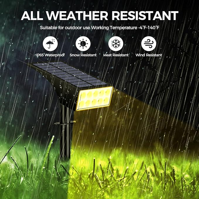 Solar Spot Lights Outdoor, Solar Lights Outdoor Waterproof IP65, 4 Lighting - Image 5