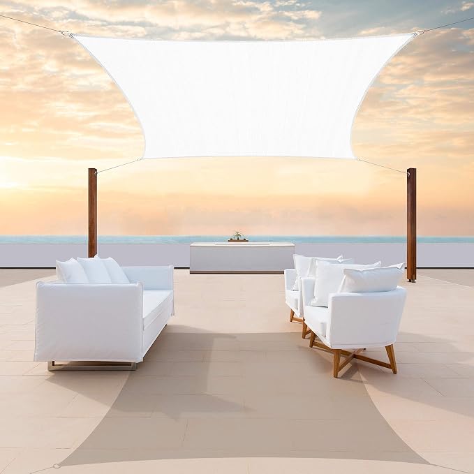 ColourTree TAPR1616 Custom Size 17' x 23' White Sun Shade Sail Canopy UV Block by ColourTree