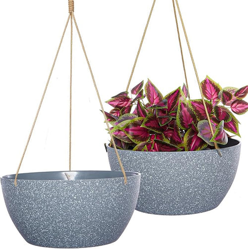 12 Inch 2 Pack Large Hanging Planters by SwinDuck