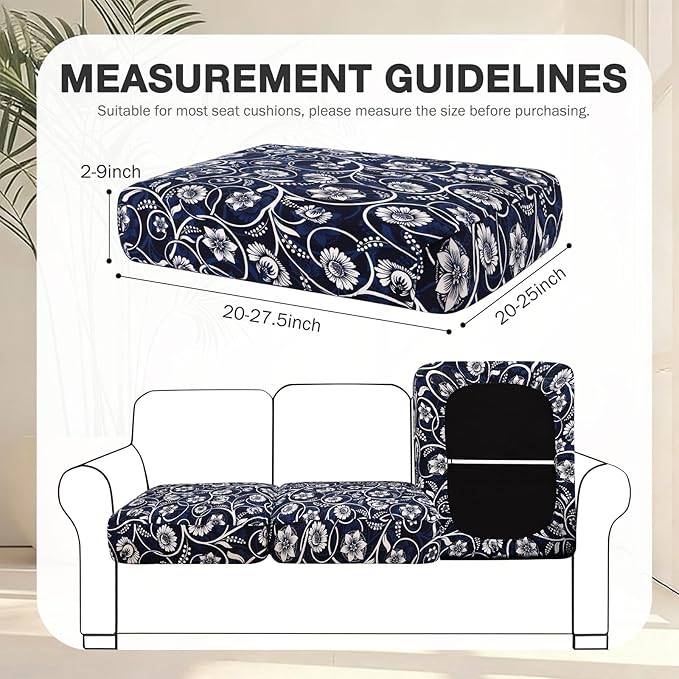 Patio Cushion Covers, 4-Piece Stretch Set in Baroque