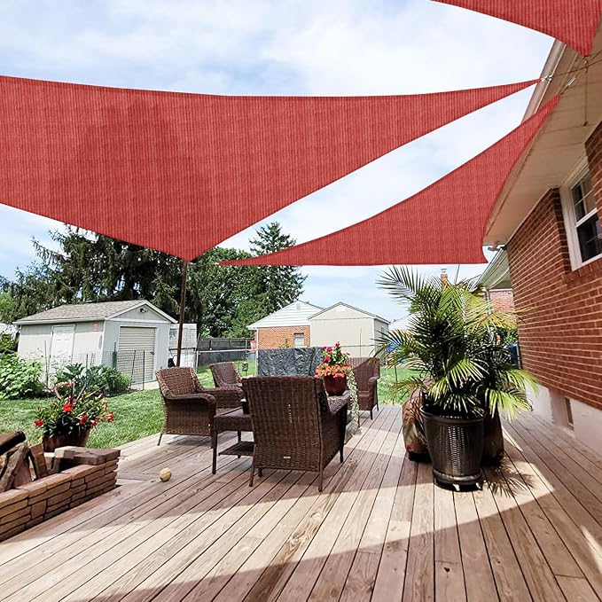 Patio Paradise 5' x 5' x 5' Sun Shade Sail Triangle Canopy Shade Cloth Fabric by Patio