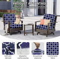Outdoor Cushion Covers 8-Pack, Stretch Fit, Dark Blue Geometric Pattern