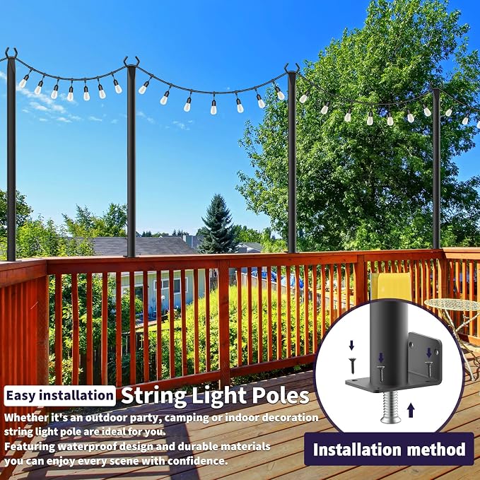 8Pack String Light Poles, 5 Ft Light Poles - Image 2
