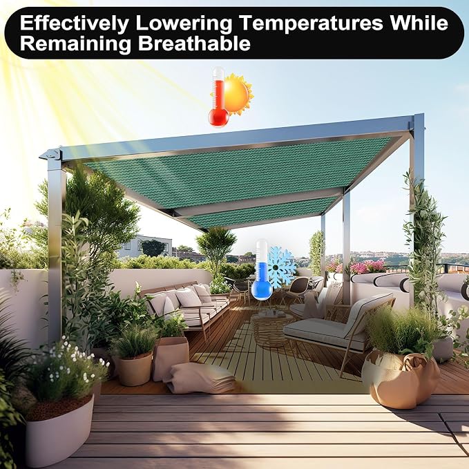 Artpuch 90% Sun Shade Cloth, 8 x 16 FT Pergola Shade Cover Canopy - Image 6