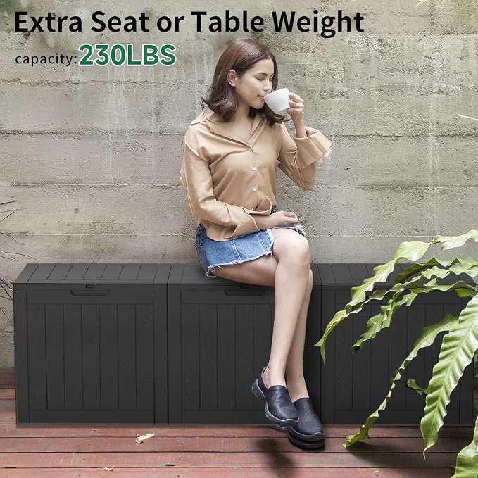 EasyUp 31Gallon Outdoor Deck Box Waterproof, Indoor and Outdoor Storage Box - Image 5