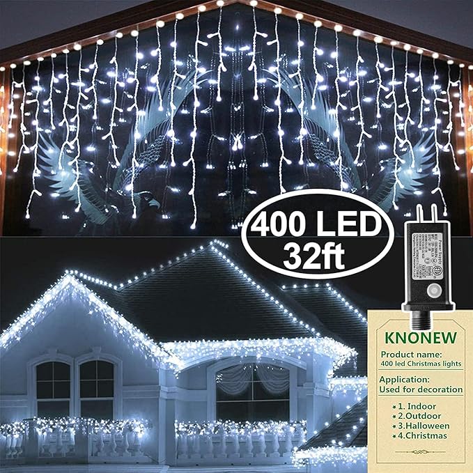 String Lights 400 LED 33 ft Cool White, Outdoor Use