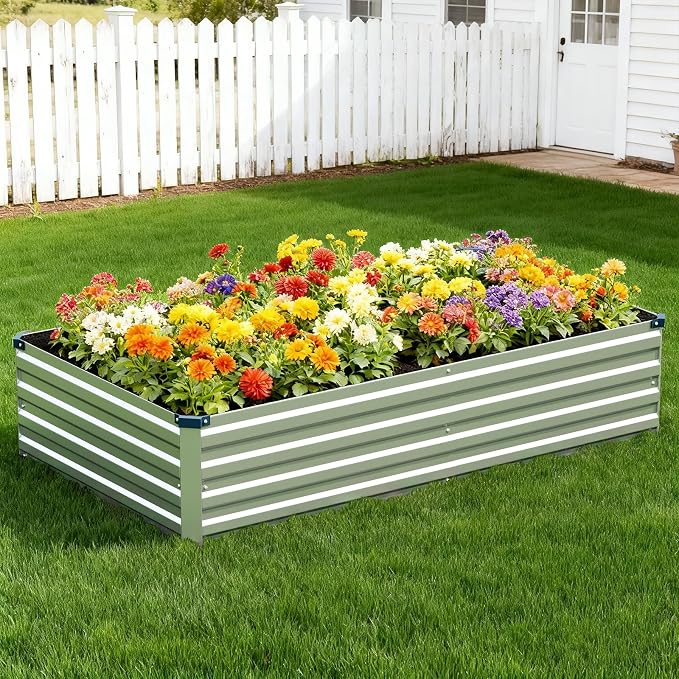 Vengarus 8x2x1FT Galvanized Raised Garden Bed-Outdoor Planter Box - Image 5