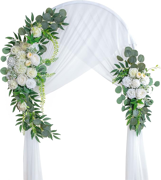 Artificial Flower Swag, Creamy White Silk Wedding Arch Decor, 40 Inch