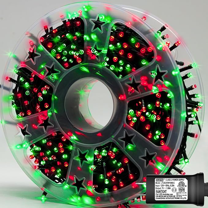 String Lights 500 LED, 165 ft, Red, Waterproof for Outdoor Use