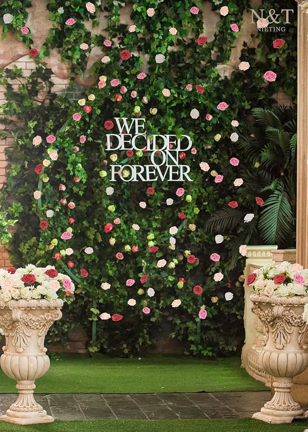 Artificial Flowers, 50 Foam Roses with Bendable Wire Stems