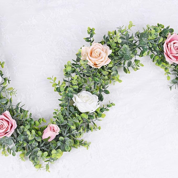 Grey Green Artificial Eucalyptus Garland, 6 Strands, 6 Feet Long