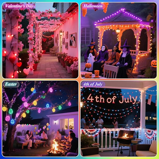 Indoor/Outdoor String Lights, 164FT 500 LED RGB Color Changing