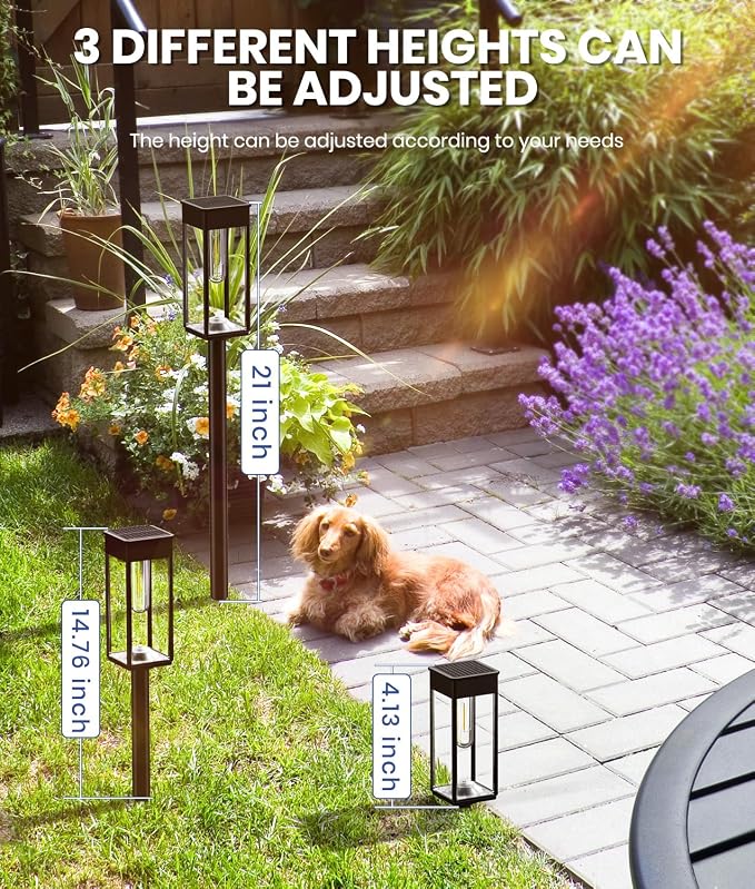 Solar Pathway Lights Outdoor, 6 Pack Solar Garden Lights Waterproof Bright LED - Image 6