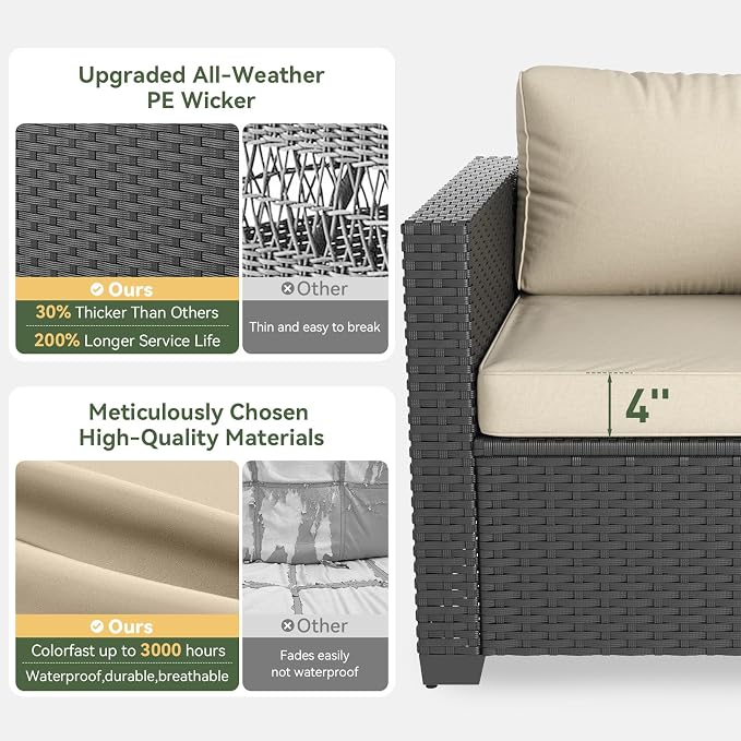 Aoxun 4 Piece Patio Furniture Set - Image 5