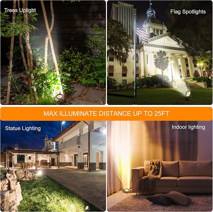 SUNLONG Solar Powered Spot Lights Outdoor Waterproof 2 in 1 Bright Solar - Image 4