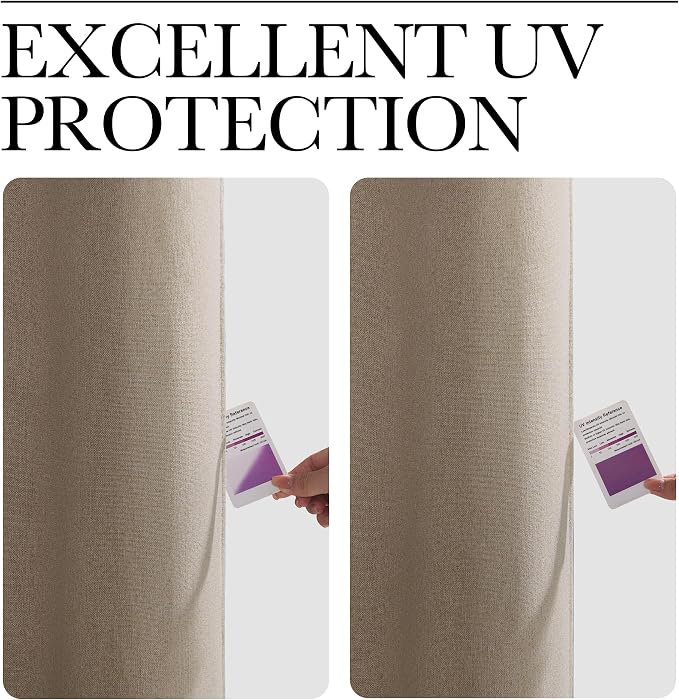 NICETOWN Outdoor Curtains for Patio Waterproof, Thermal Insulated Linen - Image 6
