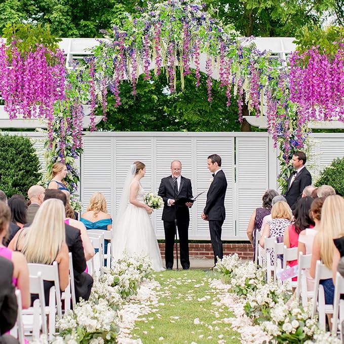 Artificial Flowers: 24 Purple Wisteria Vines, 3.75 Ft Each