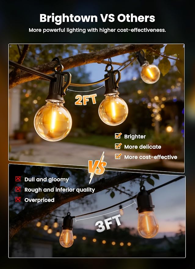 Brightown 208FT Solar String Lights Outdoor - Image 2
