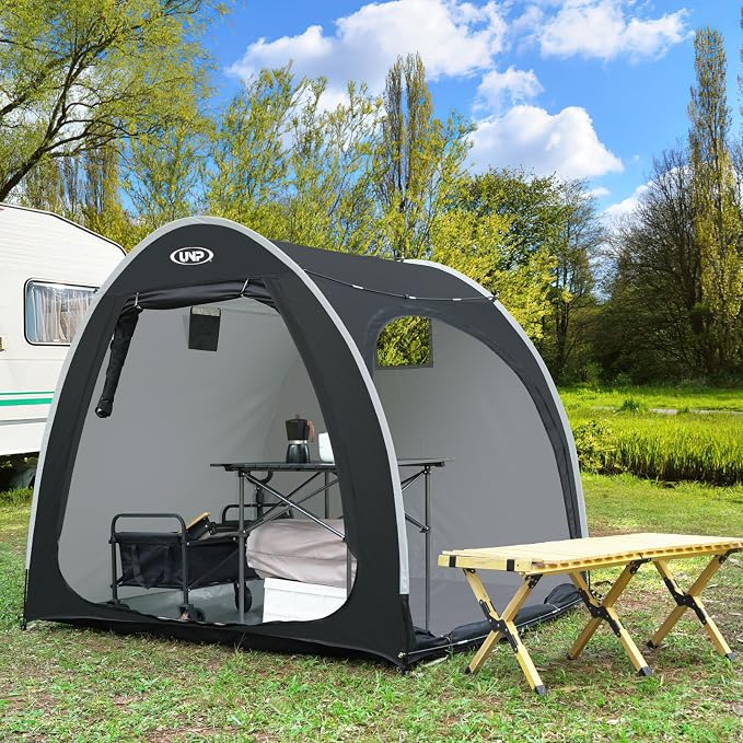 Storage Shed Bike Tent, Black, Fits 3-4 Bikes, 210D Oxford