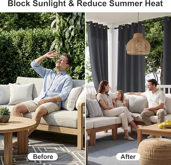 RYB HOME Outdoor Curtains Waterproof - Image 2
