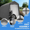 Storage Shed 6x7 Ft Portable Outdoor Shed, Gray Metal with Roll-Up Door