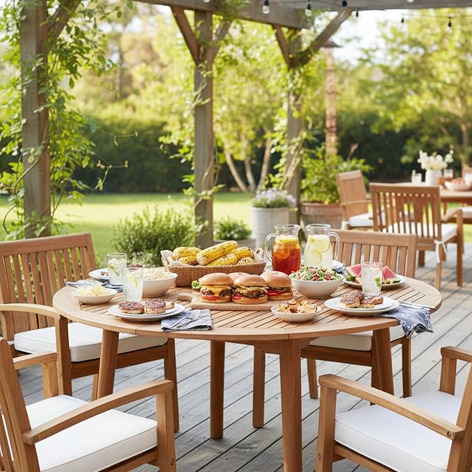 Tangkula 53" Round Outdoor Dining Table - Image 2