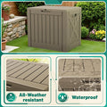 Deck Box 40 Gallon Lockable Polypropylene Outdoor Storage Bench, Brown