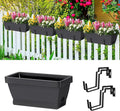 smusei 4 Pack 17 Inch Deck Railing Planter Boxes Window Boxes Planters by smusei