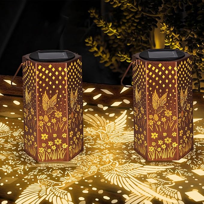 2 Pack Hummingbird Solar Lanterns Outdoor Waterproof - Image 8