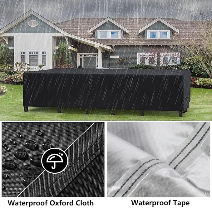 Patio Furniture Covers Outdoor Table Cover Waterproof Rectangular Patio Dining - Image 4