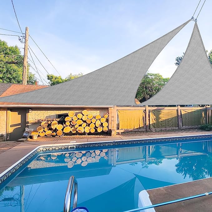 E&K Sunrise 10' x 10' x 10' Sun Shade Sail Triangle Canopy Shade Cover UV Block by EKSUNRISEINC